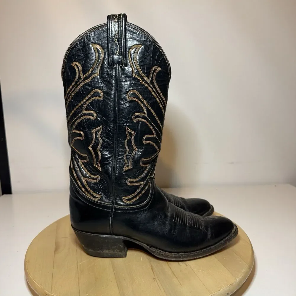 Vintage Pablo Escobar Tony Lama Men's Gold Label Cowboy Boots Size 7.5 D #8309